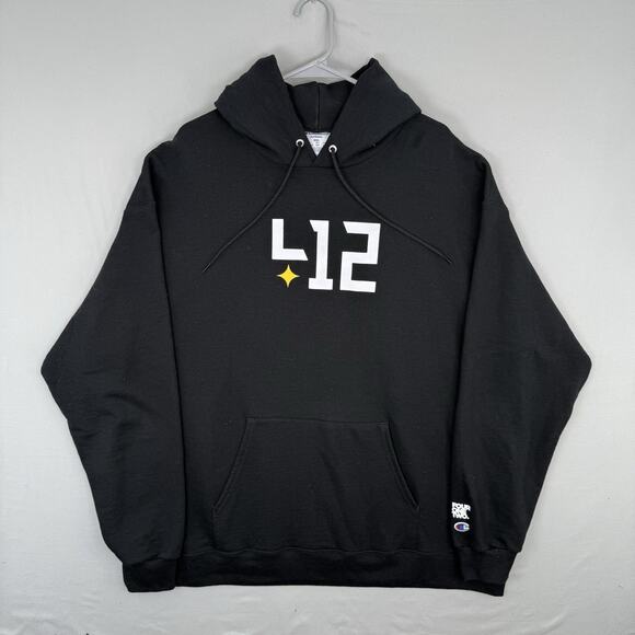 Champion Other - Four One Two X Champion Hoodie Sweatshirt Men’s 3XL Black 412 Pittsburgh